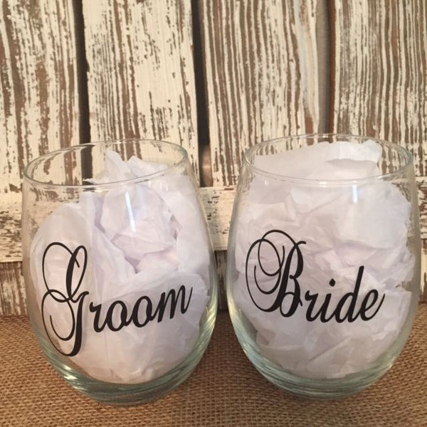 Bride and Groom Wedding Glasses