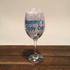 Mommy's Sippy Cup Personalized Glass